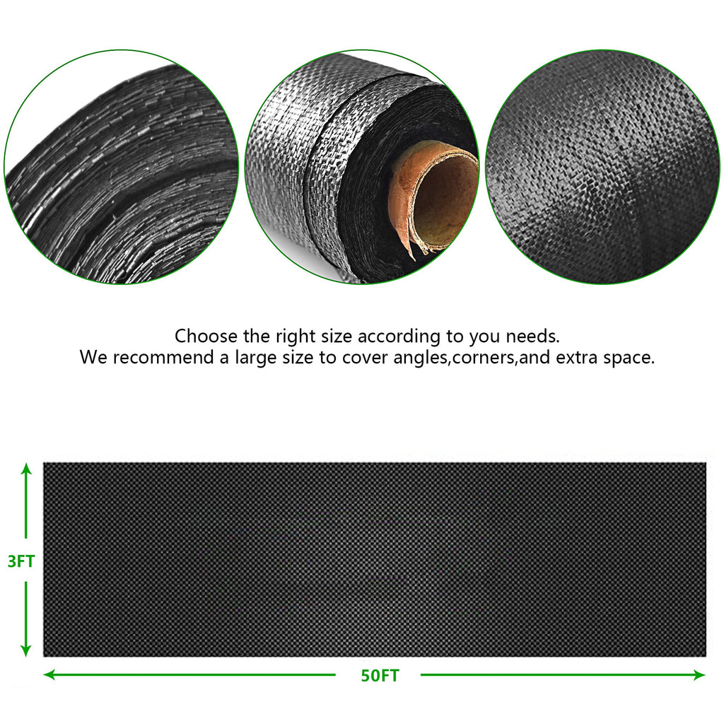 New Weed Barrier Fabric Woven Earthmat Ground Cover Heavy-Duty 3.2oz/sq.yd US Netuera