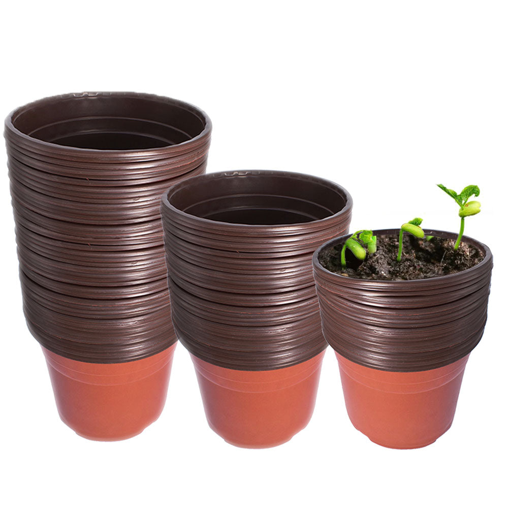 Plastic Plant Flower Pots Nursery Seedlings Pot Plant 100Pcs Netuera