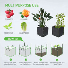 5-Pack Square Grow Bags Thick Fabric Planting Pots with Handles for Garden Netuera