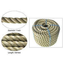 Netuera 100ft Natural Manila Rope 3 Strand Dock Cordage Farm Fitness Nautical Crafts Netuera