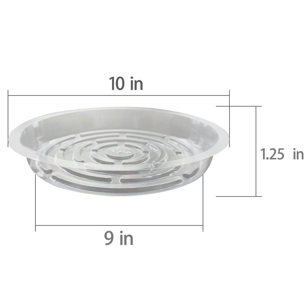 Netuera 10PCS&10In Clear Thick Plastic Heavy Duty Sturdy Plant Saucer Drip Trays Fit for pot Netuera