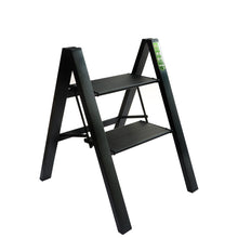 Netuera 2-Step Black Folding Ladder,Capacity 330lb Folding Non Slip Small Stool Ladders Netuera