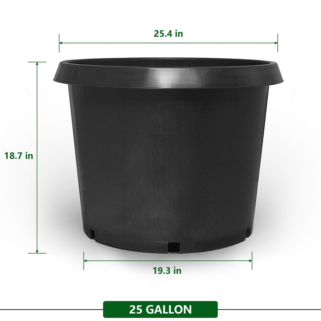 Netuera 25 Gallon Black Plastic Plant Nursery Pot Container Seed Grow Flower Garde Netuera