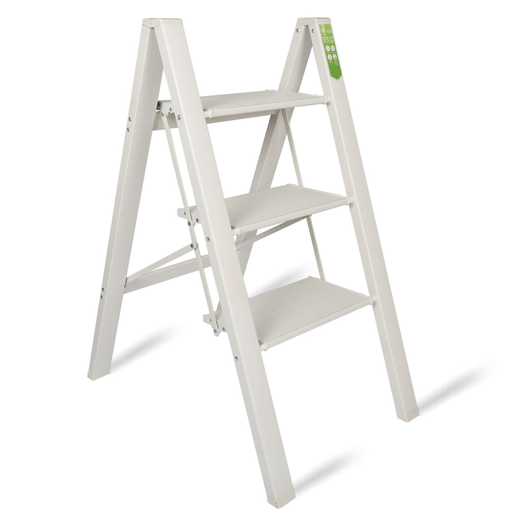 Netuera 3 Step Aluminum Portable Folding Stool w/Wide Anti-Slip Pedal Lightweight Ladder Netuera