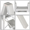 Netuera 3 Step Aluminum Portable Folding Stool w/Wide Anti-Slip Pedal Lightweight Ladder Netuera
