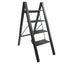 Netuera 4-Step Black Aluminum Step Stool with Wide Anti-Slip Pedal Folding Ladder