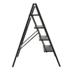 Netuera 4-Step Black Aluminum Step Stool with Wide Anti-Slip Pedal Folding Ladder Netuera