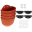 Netuera 4PCS Brick Red Garden Color Balcony Decorate Fence Wall Hanging Plastic Flower Basket Plant Pot