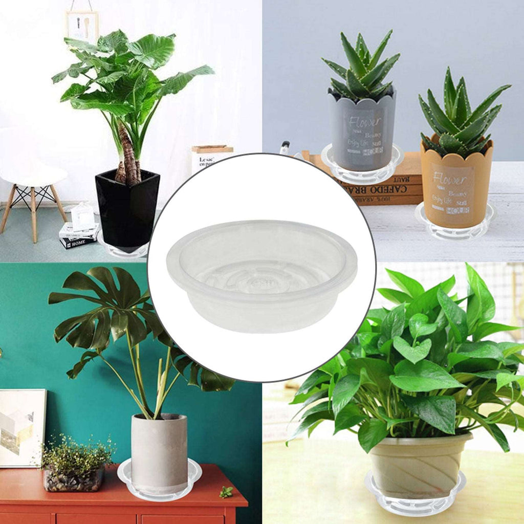 Netuera 5 Pack 6 in Clear Thick Plastic Heavy Duty Sturdy Plant Saucer Drip Trays Fit for pot Netuera
