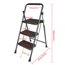 Netuera Aluminium 3 Step Folding Step Portable Ladder with Wide Anti-Slip Pedal Netuera