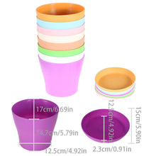Netuera Colorful Plastic Colorful Flower Container Pots with Pallet Indoor Seed Nursery Netuera