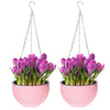 Netuera Pink Hanging Flower Pots Garden Fence Balcony Basket Plant Pot Planter Decor Netuera