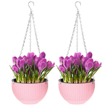 Netuera Pink Hanging Flower Pots Garden Fence Balcony Basket Plant Pot Planter Decor Netuera