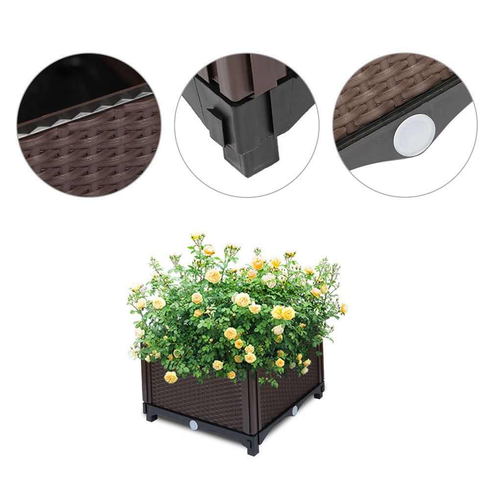 Netuera Plastic Raised Garden Bed Elevated Planter Box Kit Reserve Excess Water Outdoor Netuera