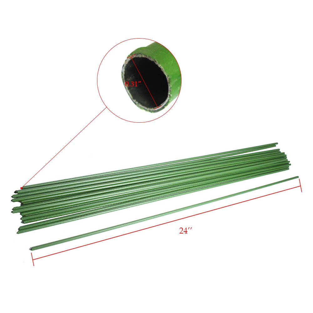 plastic coated steel plant supports Sturdy Metal Garden Plant Stakes 25PCS 2 4 6Ft Plastic Coated Steel P –  Netuera